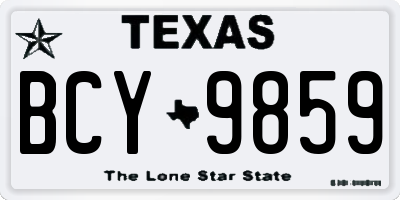 TX license plate BCY9859