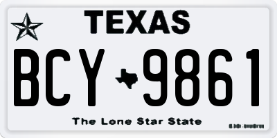 TX license plate BCY9861