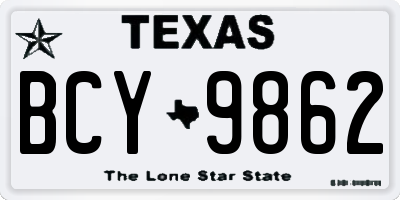TX license plate BCY9862