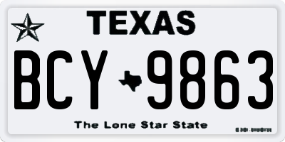 TX license plate BCY9863