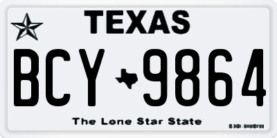 TX license plate BCY9864