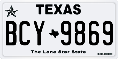 TX license plate BCY9869