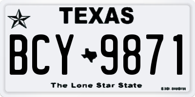TX license plate BCY9871