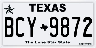 TX license plate BCY9872