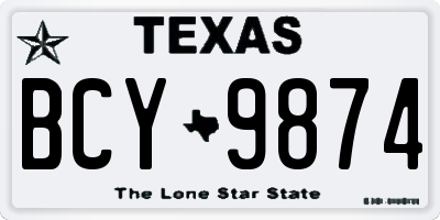 TX license plate BCY9874