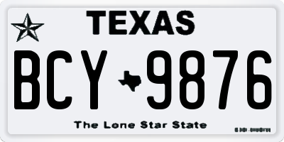 TX license plate BCY9876