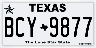 TX license plate BCY9877