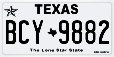 TX license plate BCY9882