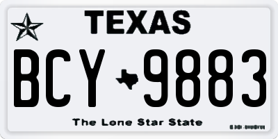 TX license plate BCY9883