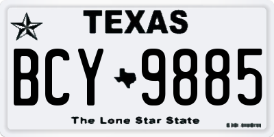 TX license plate BCY9885