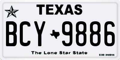 TX license plate BCY9886