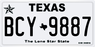 TX license plate BCY9887