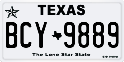 TX license plate BCY9889