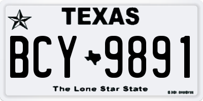 TX license plate BCY9891
