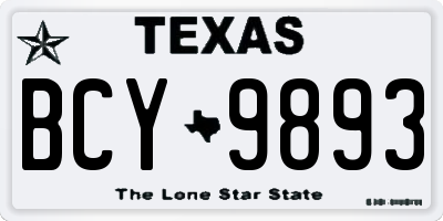 TX license plate BCY9893