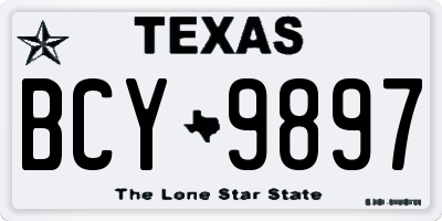 TX license plate BCY9897