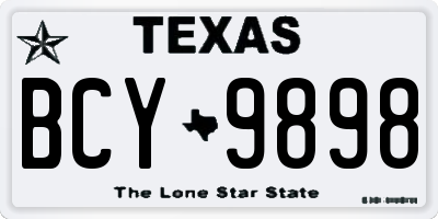 TX license plate BCY9898