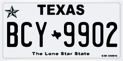 TX license plate BCY9902