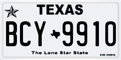 TX license plate BCY9910