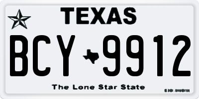 TX license plate BCY9912