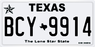 TX license plate BCY9914