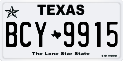 TX license plate BCY9915