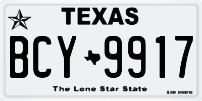 TX license plate BCY9917