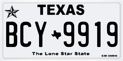 TX license plate BCY9919