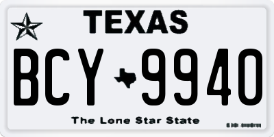 TX license plate BCY9940