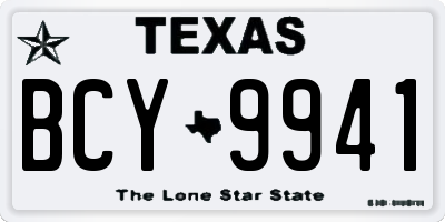 TX license plate BCY9941