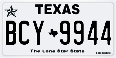 TX license plate BCY9944