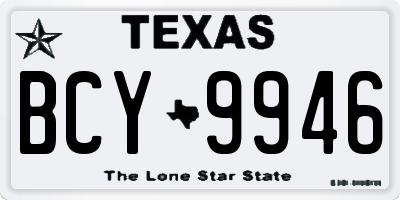 TX license plate BCY9946