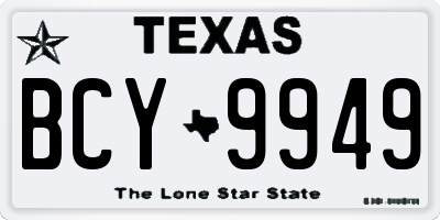 TX license plate BCY9949