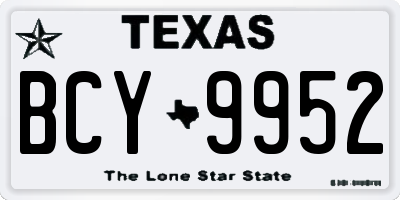 TX license plate BCY9952