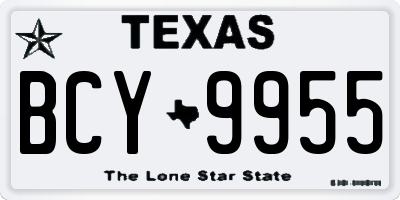 TX license plate BCY9955