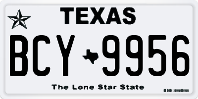 TX license plate BCY9956