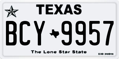 TX license plate BCY9957