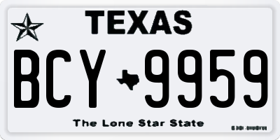 TX license plate BCY9959