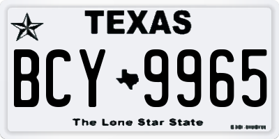 TX license plate BCY9965