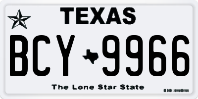 TX license plate BCY9966