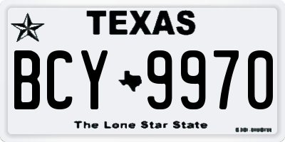 TX license plate BCY9970
