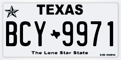 TX license plate BCY9971