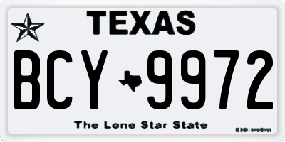 TX license plate BCY9972