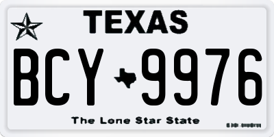 TX license plate BCY9976