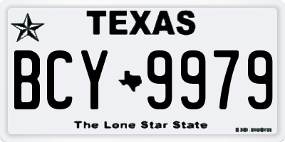 TX license plate BCY9979