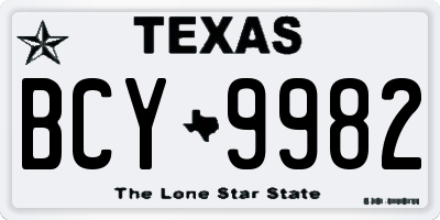 TX license plate BCY9982
