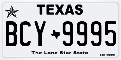 TX license plate BCY9995