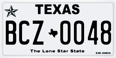 TX license plate BCZ0048