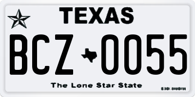 TX license plate BCZ0055