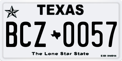 TX license plate BCZ0057